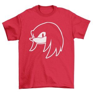 NEW Knuckles Echidna Face Head Sonic T-Shirt RED